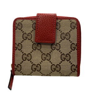 Gucci round bifold wallet GG canvas red Wallet